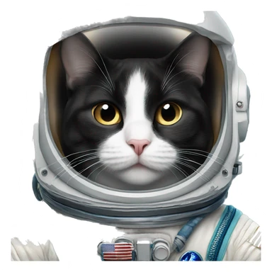 Tuxedo cat wear astronaut sui sticker