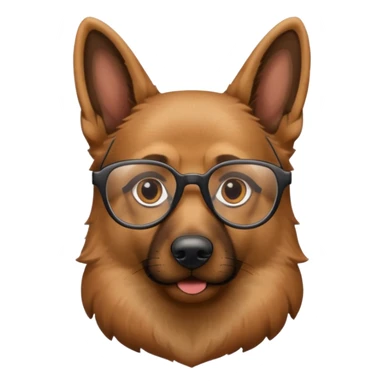 german shepard wearing glasses sticker