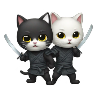 two cute cats ninjas sticker