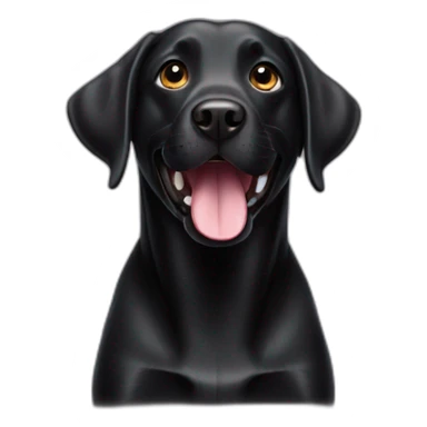 Black happy Labrador dog sticker