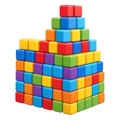 Colorful toy building blocks stacked sticker
