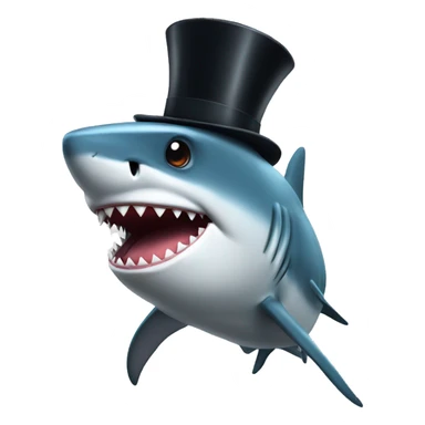 Shark with a top hat sticker