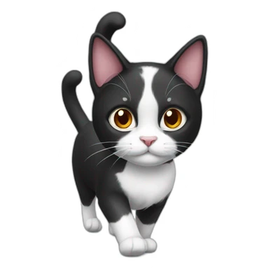 Black and white cat walking sticker