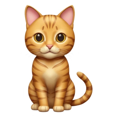 A 3D cartoon golden tabby Bengal cat with realistic striped pattern, warm lighting, natural depth, Memoji-style cinematic detail. full body or half body. sticker