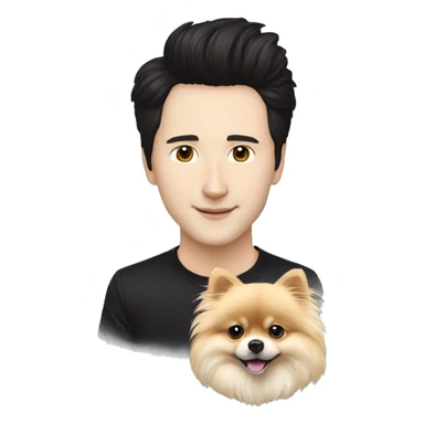 Pavel Durov and long hair Pomeranian dog, lambogini sticker