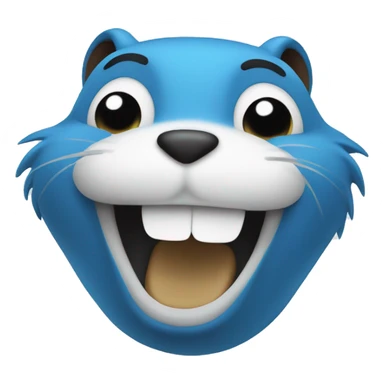 blue cartoon gopher laughing sticker