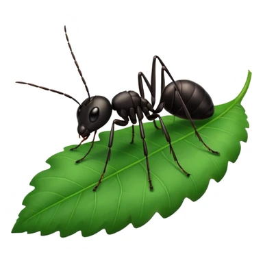 a black ant on leaf sticker