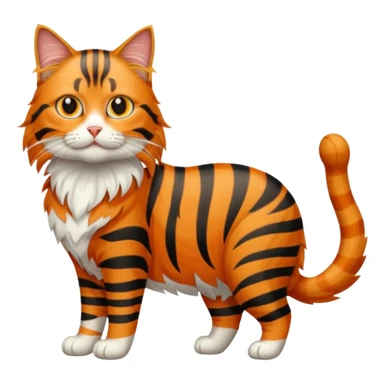 a long haired tabby cat full body sticker