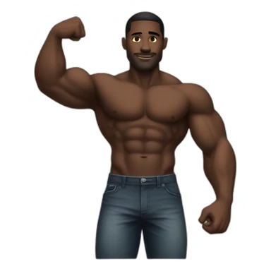 muscle-black-guy-bikini-ok-hand sticker