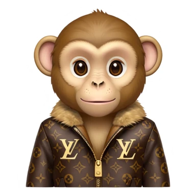 Monkey with a Louis vitton jacket  sticker