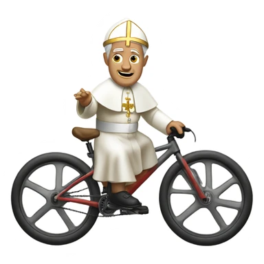Pope riding a Mtb bike sticker