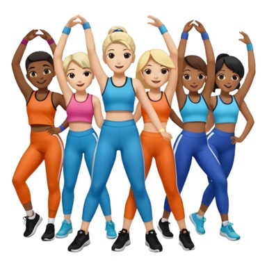 peopel in a class for k-pop dance sticker