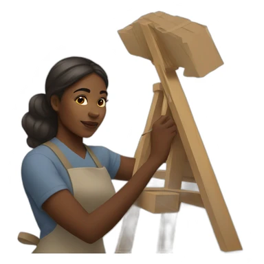 Black woman painter with pallet sticker