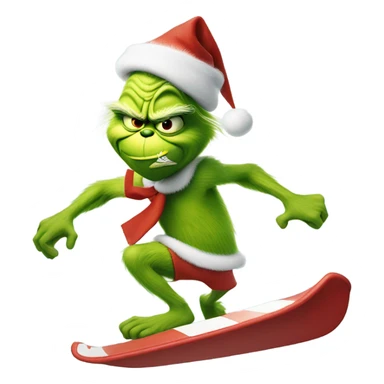The grinch surfing sticker