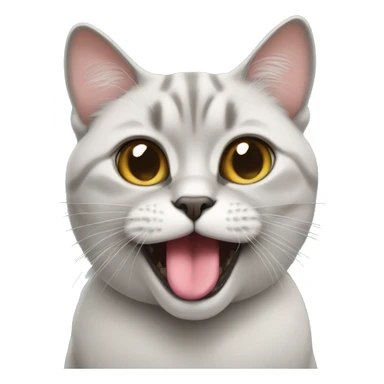 A British cat licks its lips sticker