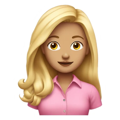 blonde girl with pink shirt sticker