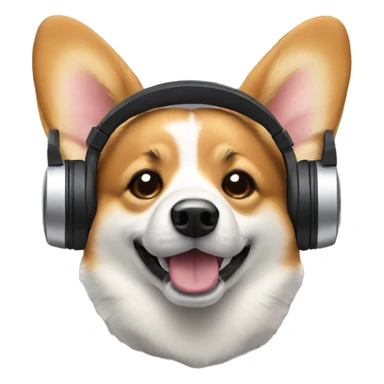 Corgi with headphones sticker