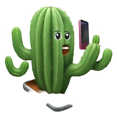 smartphone runing on  cactus  sticker