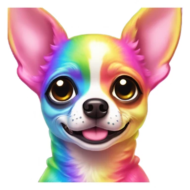 Rainbow Lisa Frank Chihuahua ￼ sticker