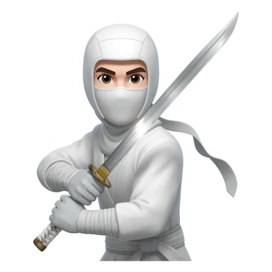 Roupa de ninja branca com arma sticker