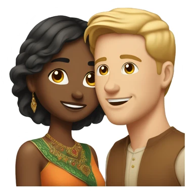 White guy in love with Indian girl sticker