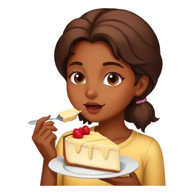 Girl eating cheesecake sticker