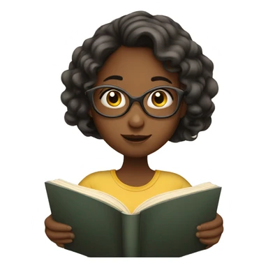 girl reading a book sticker