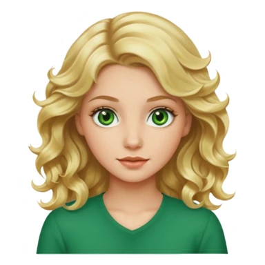 Chica guapa rubia de pelo ondulado y ojos verdes  sticker