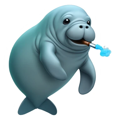 Manatee with a vape sticker