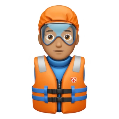 male wearing life jacket sticker