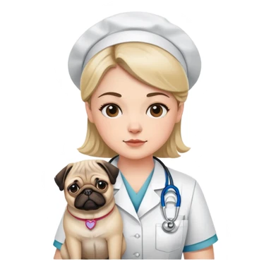 veterinary nurse with pug sticker