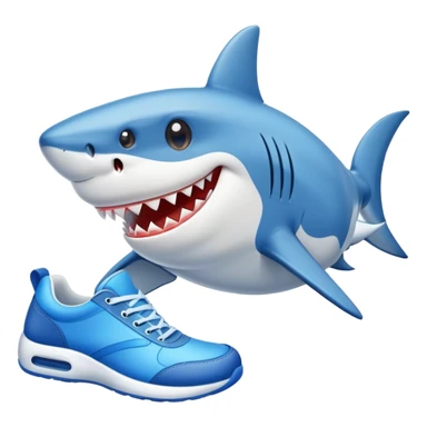 shark wearing blue shoes sticker
