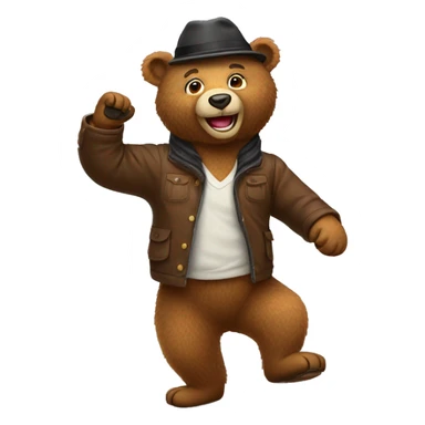 dancing bear in Ushanka sticker