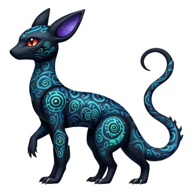 Nebulae Salandit-Umbreon-Fakémon-hybrid-creature (full body)  sticker