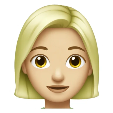 blonde young woman with matcha sticker