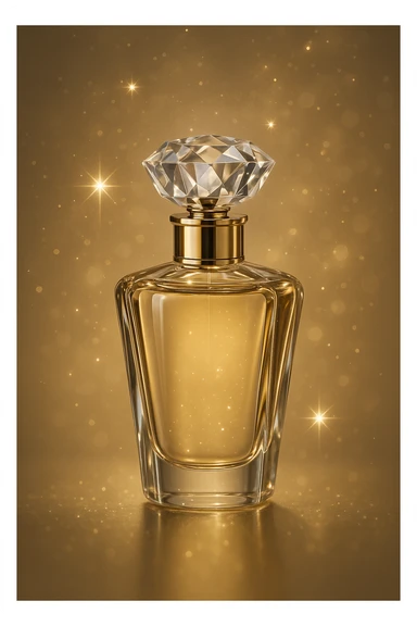 luxury perfume bottle with sparkles, slay object, elegant and glamorous sticker