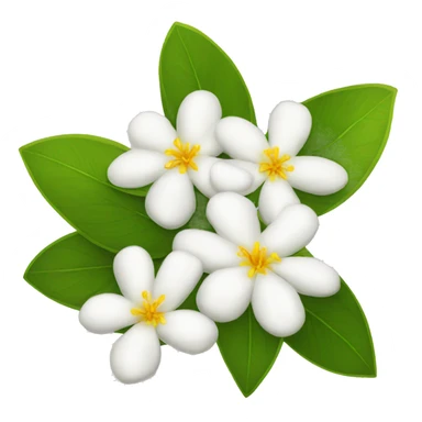 Jasmine flowers with white petals and yellow center of petals with stamens sticker