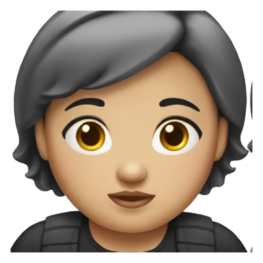 Chubby girl with short black hair sticker