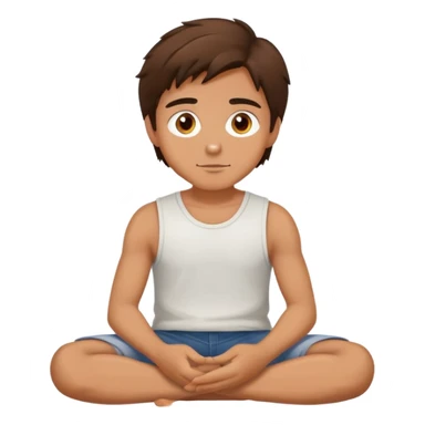 Brunet Hair Hazel Eyes man sitting criss cross ready for story time sticker