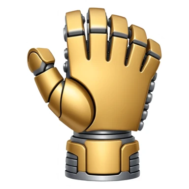 back of a robotic metal fist sticker