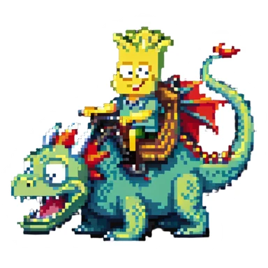 Spongebob riding a dragon sticker