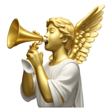 LDS Gold Angel Moroni statue blowing horn sticker