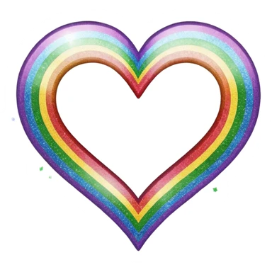 rainbow glitter heart sticker