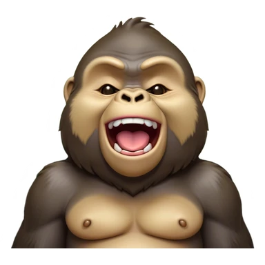 Cinematic Cute Yawning Gorilla Portrait Emoji, Head tilted slightly with a dramatic, wide-open yawn, showcasing a thick, velvety Fur with drowsy, half-closed eyes and a relaxed, open expression, Simplified yet irresistibly adorable features, highly detailed, glowing with a soft, cozy jungle glow, high shine, relaxed yet expressive, stylized with a dash of whimsical primate charm, soft glowing outline, capturing the essence of a drowsy yet affectionate guardian that appears ready to stretch out for a nap! sticker