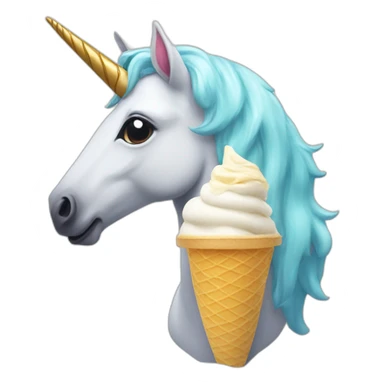 a unicorn eating ice cream sticker