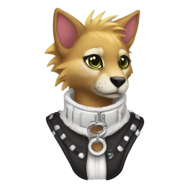 Anthro Punk Fursona Collar  sticker