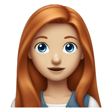 Redhead girl taking a selfie. Straight hair, big blue eyes. sticker