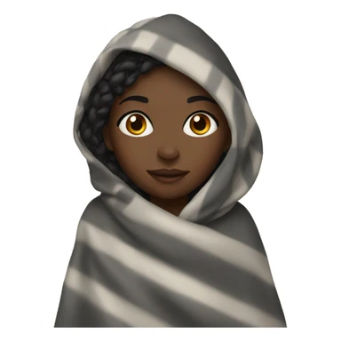 Black girl with a blanket  sticker