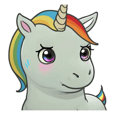 Rainbow baby unicorn with tearful eyes sticker