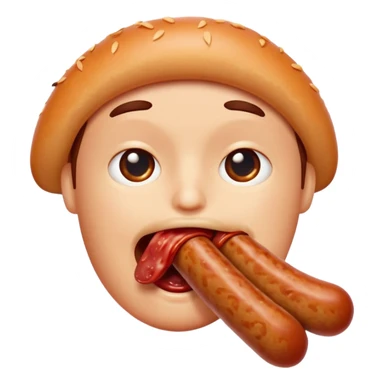 Mouth on sausage sticker